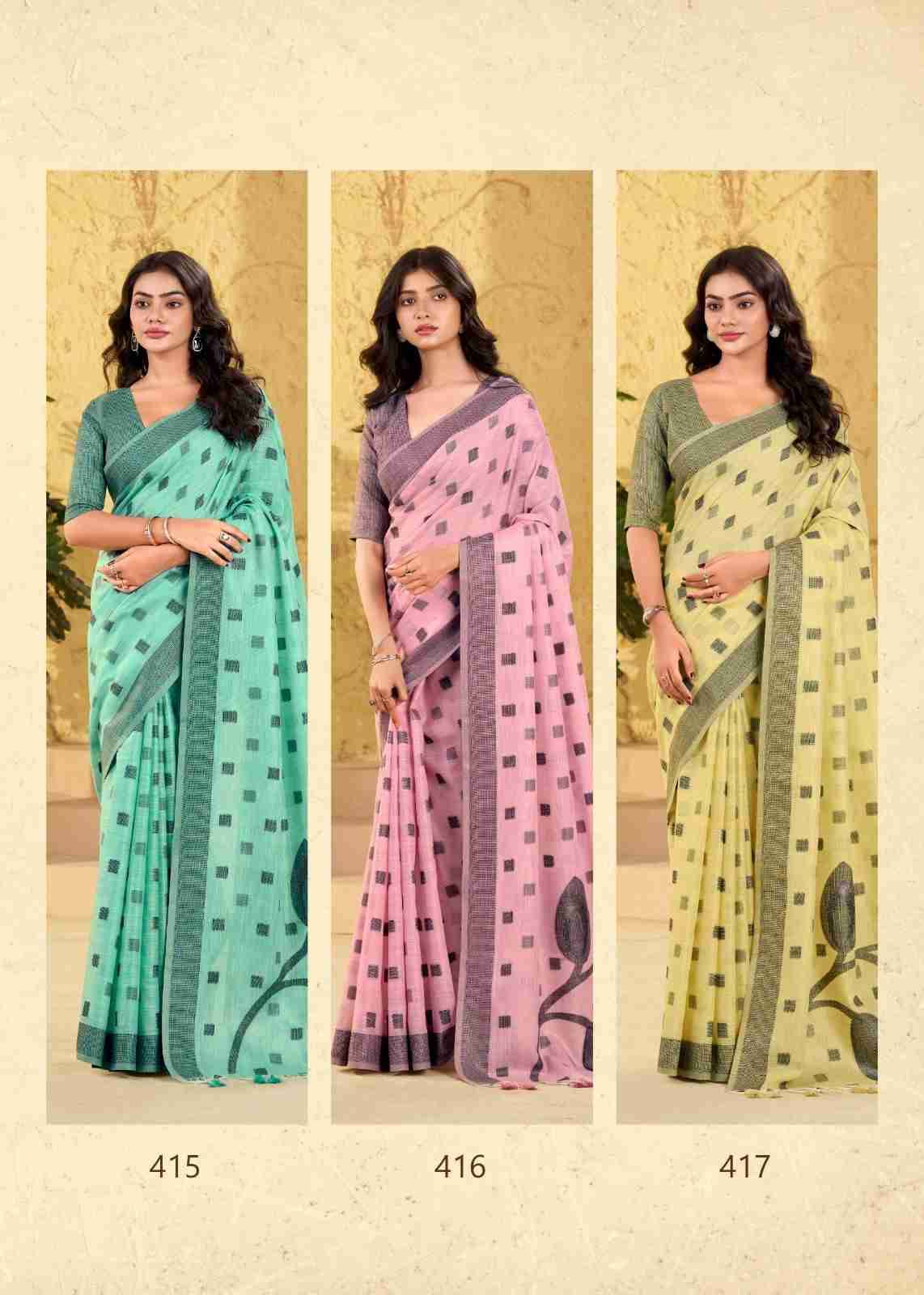 Carnival Silk By Rajpath 412 To 417 Series Indian Traditional Wear Collection Beautiful Stylish Fancy Colorful Party Wear & Occasional Wear Linen Silk Sarees At Wholesale Price
